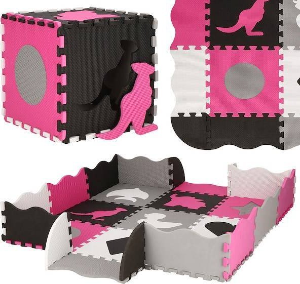 Springos Mata piankowa 120x120 cm kształty puzzle dla dzieci multikolor pianka EVA UNIWERSALNY