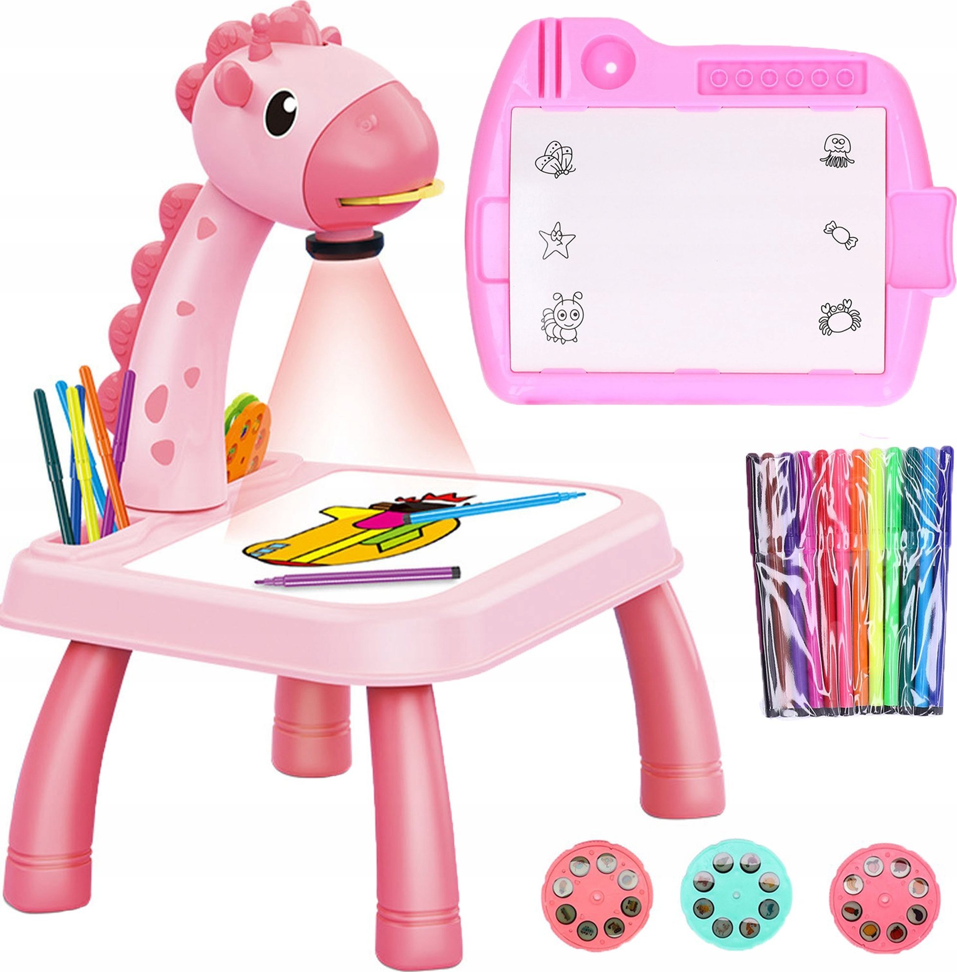 PROJEKTOR DO RYSOWANIA DLA DZIECI 222-2 ŻYRAFA RÓŻOWA