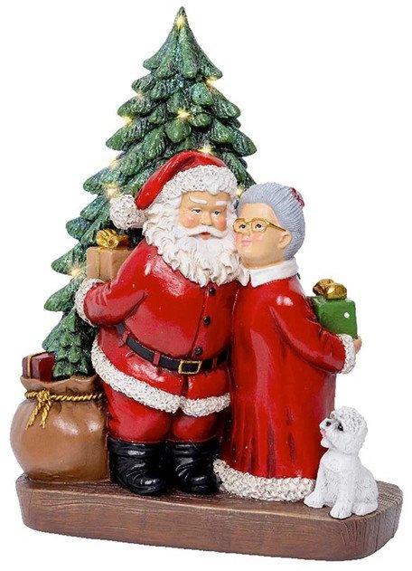 Figurka świąteczna ciepły biały LED Mikołaj 24,5cm