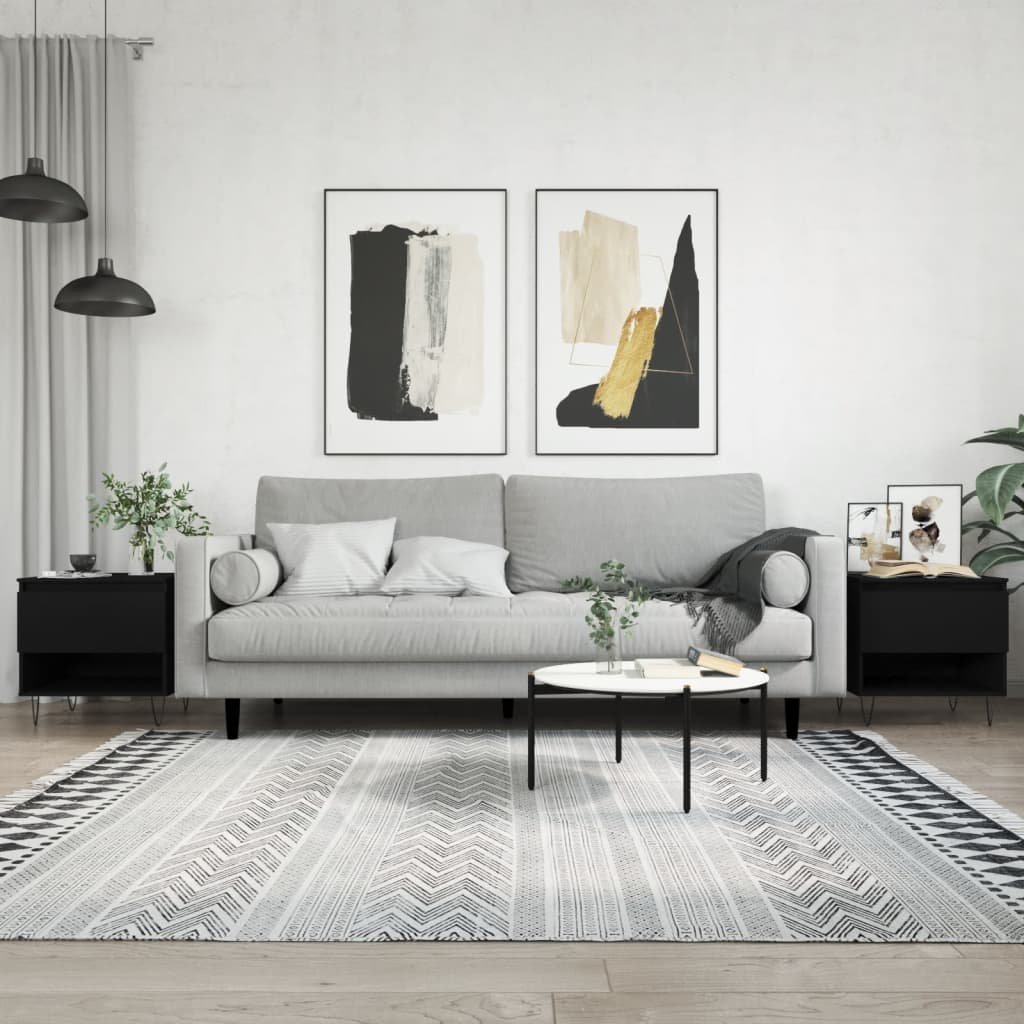 vidaXL vidaXL Stoliki kawowe, 2 szt., czarne, 50x46x50 cm