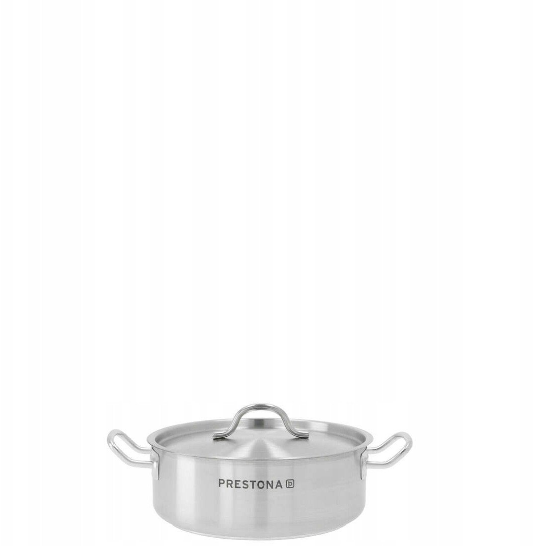 Garnek niski 3,6 l o średnicy 240 mm z pokrywką ze stali nierdzewnej | PRESTONA, 210122