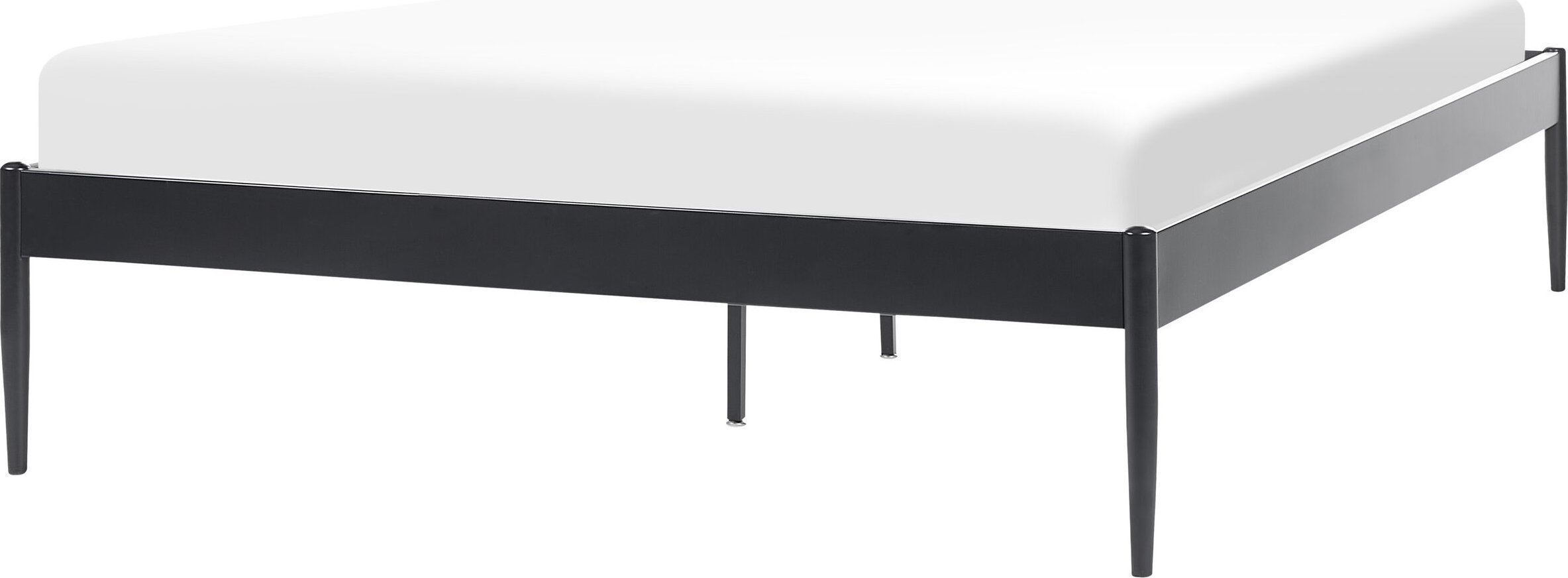 Beliani Łóżko metalowe 140 x 200 cm czarne VAURS