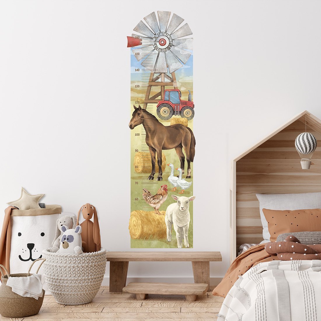 Pastelowe Love Miarka | Farma - Naklejka na ścianę