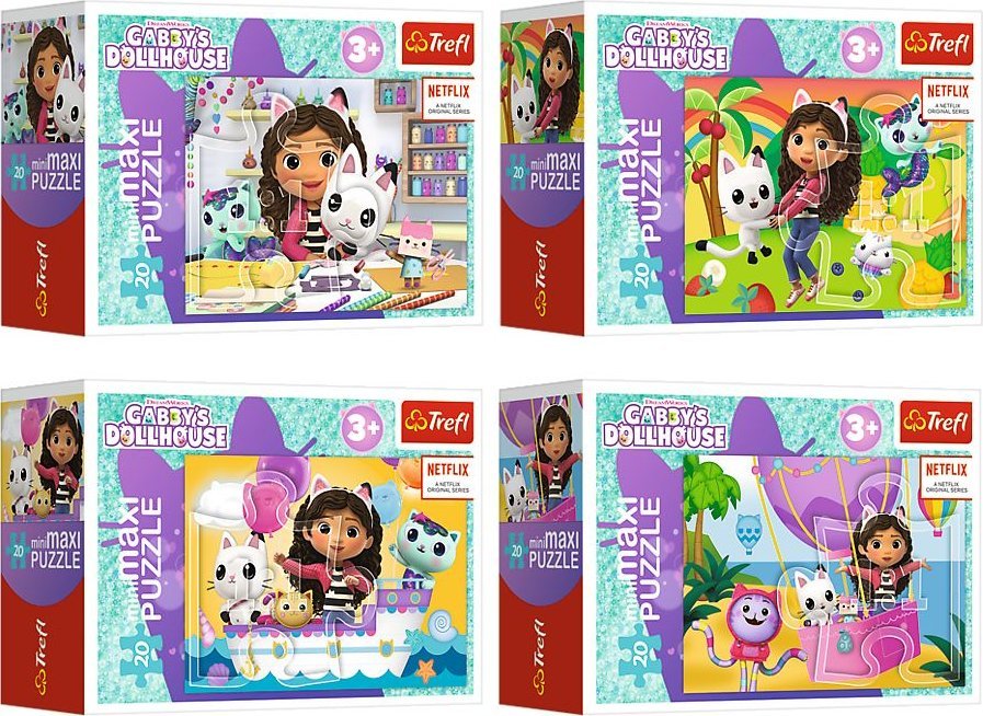 Trefl Puzzle MiniMaxi Kolorowy dzień Gabby 20 elementów - 1 sztuka losowo (56041)