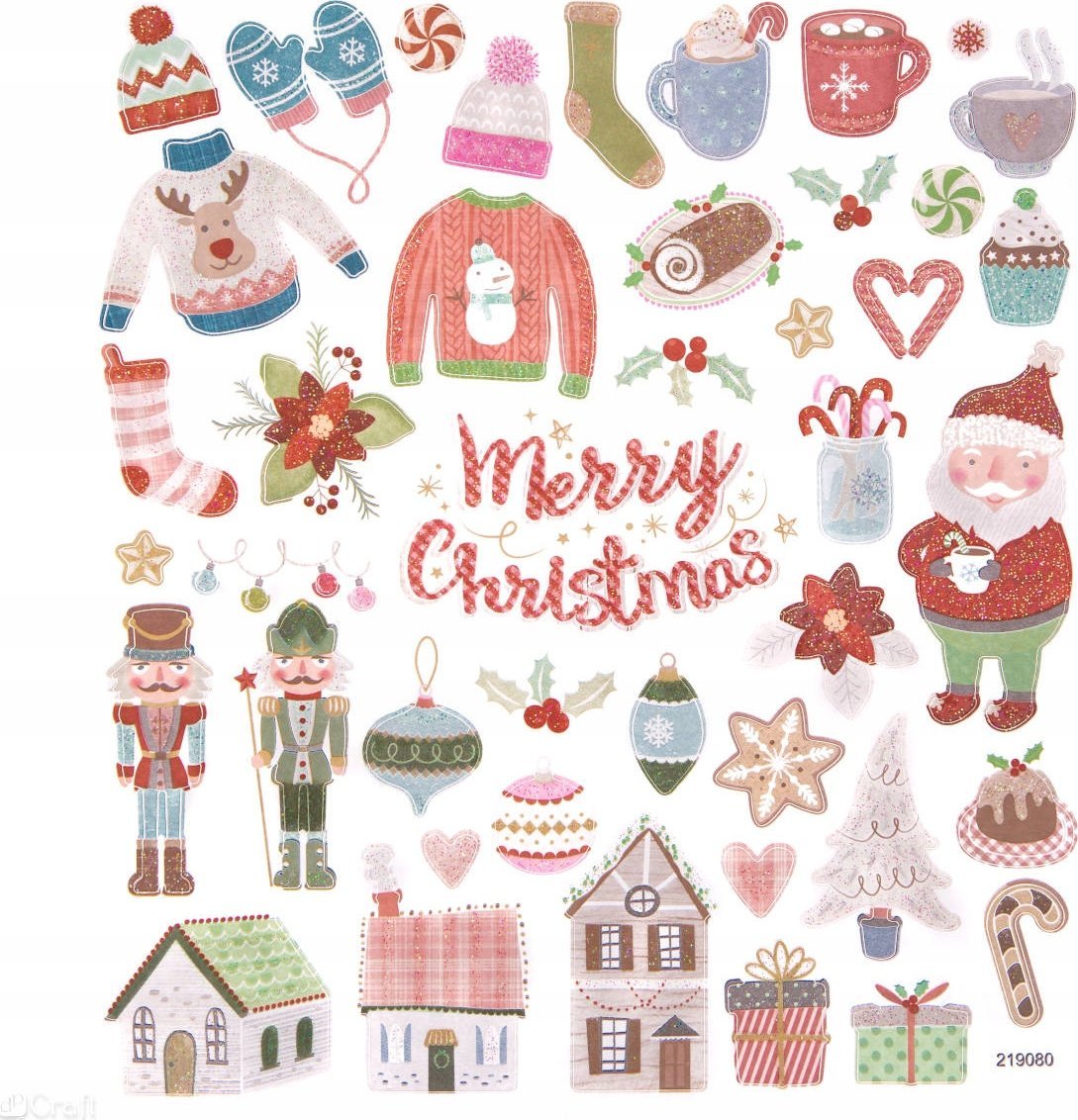 DP Craft NAKLEJKI BROKATPRZYTULNE SWIETA 43S