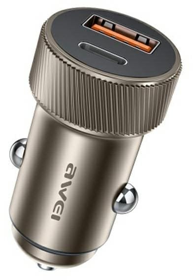 AWEI ład. sam. C-857 33W USB+USB-Cbrązowa/brown