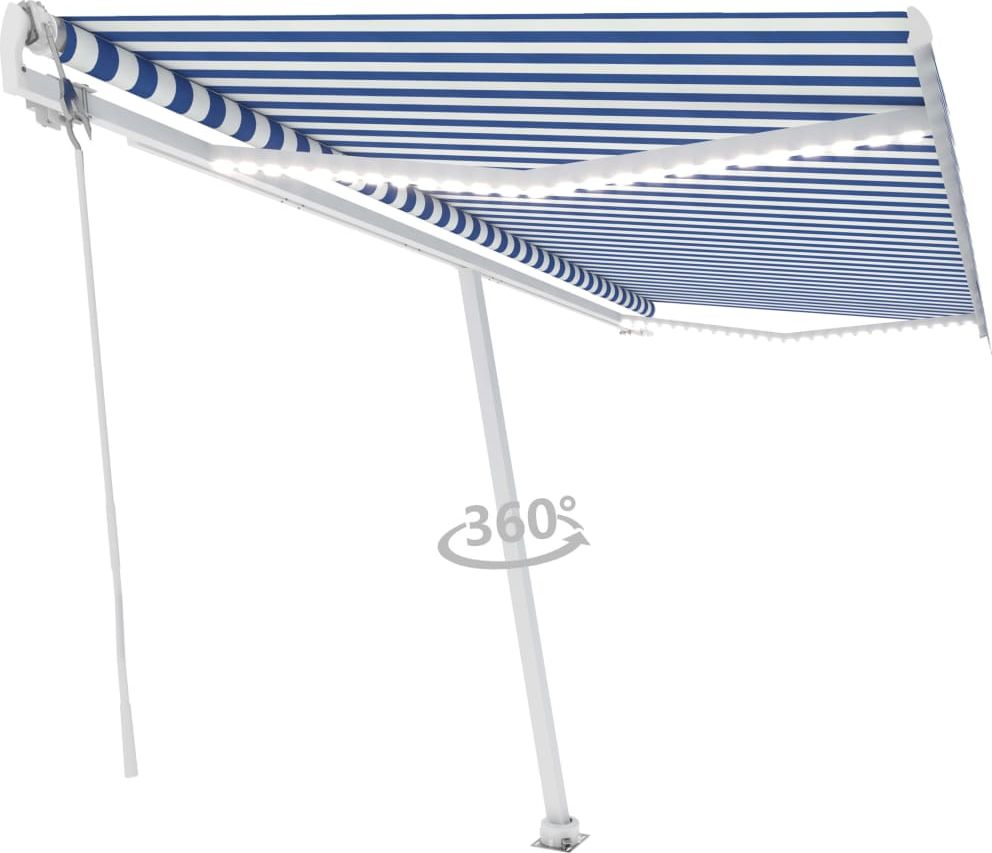 vidaXL Automatycznie zwijana markiza, LED i czujnik wiatru, 500x300 cm