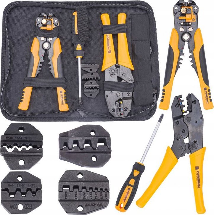 Powermat Zaciskarka tulejek końcówek 5 matryc ściągacz Powermat PM-ZDK-8T