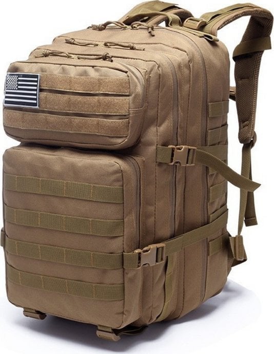 Plecak turystyczny LeanToys Plecak Militarny Wojskowy Taktyczny Piaskowy 40-60L