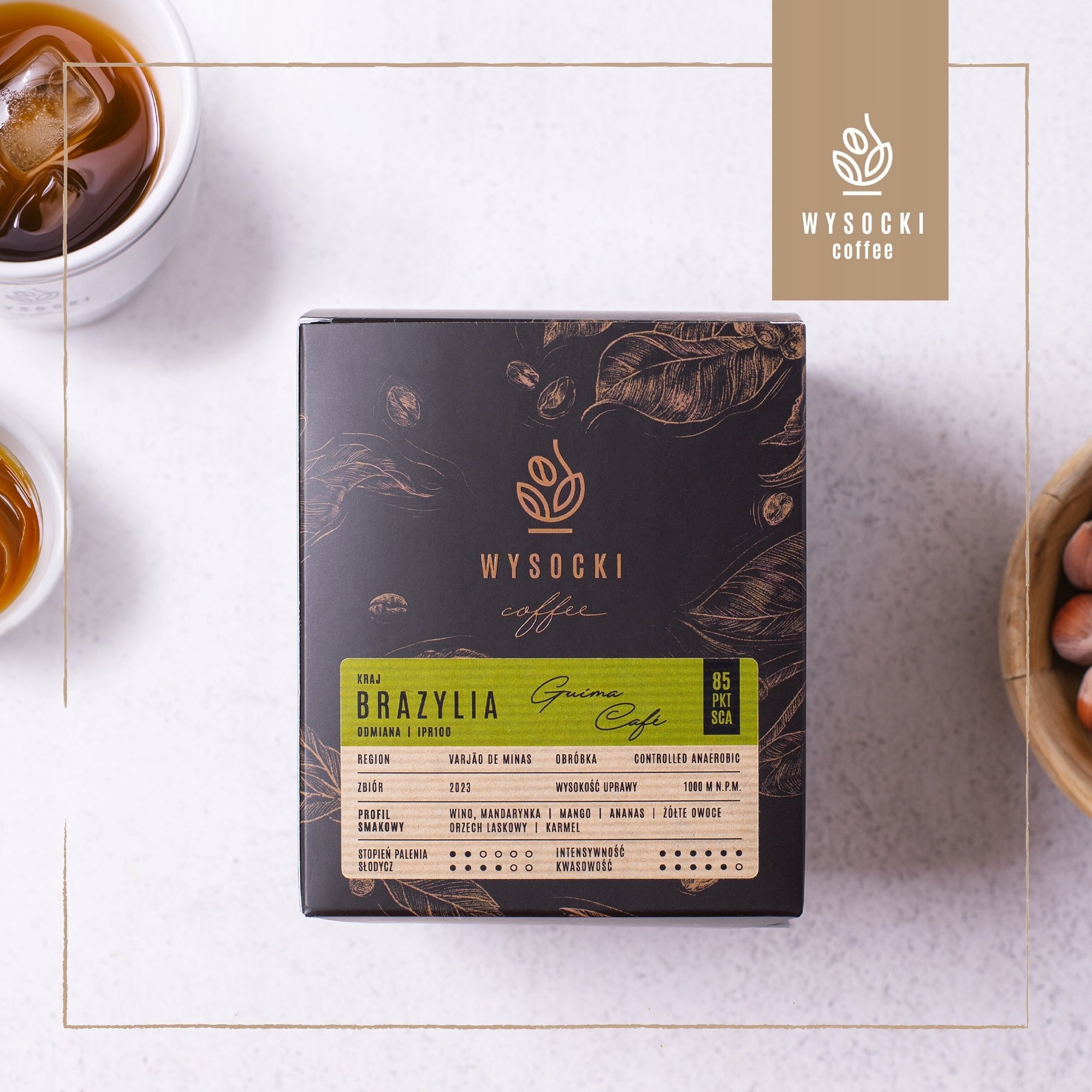 Kawa ziarnista Wysocki Coffee Kawa ziarnista Brazylia Guima Cafe 7x18g