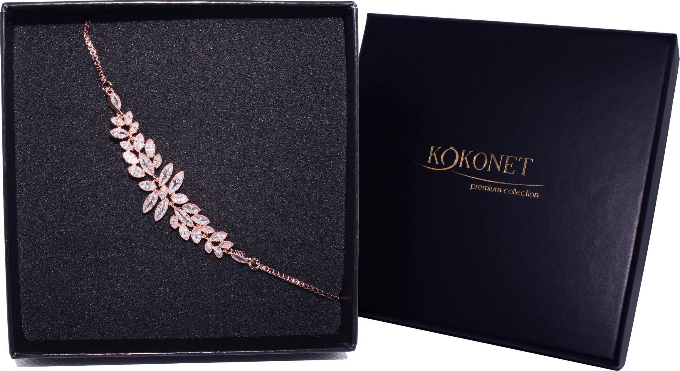 KOKONET BRANSOLETKA różowe złoto delikatna drobna ŚLUBNA