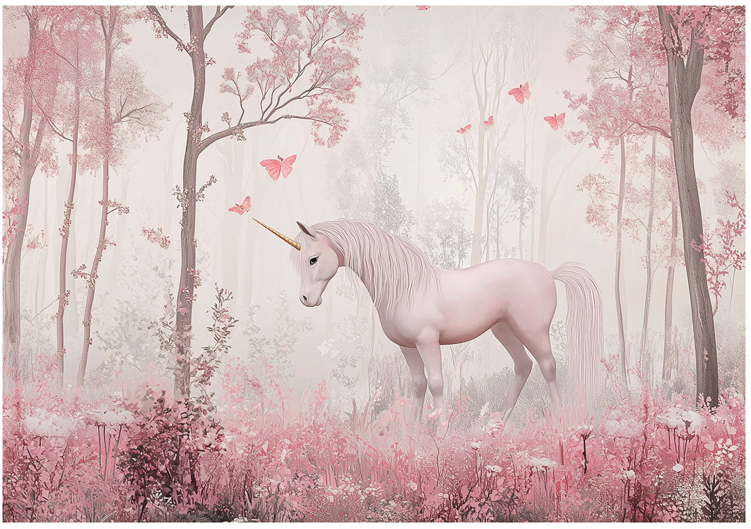 Fototapeta Dla Dzieci Dziewczynki Las Jednorożec Tapeta Flizelina 350X250