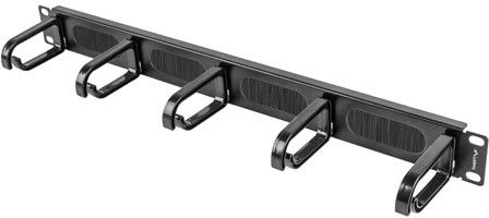 Lanberg Organizer kabli 19'' 1U Panel szczotkowany Typ B czarny (AK-1203-B)
