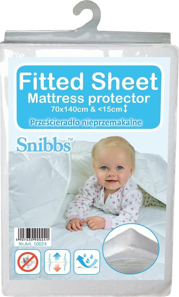 Snibbs Snibbs Nieprzemakalne prześcieradło 70x140 Biały