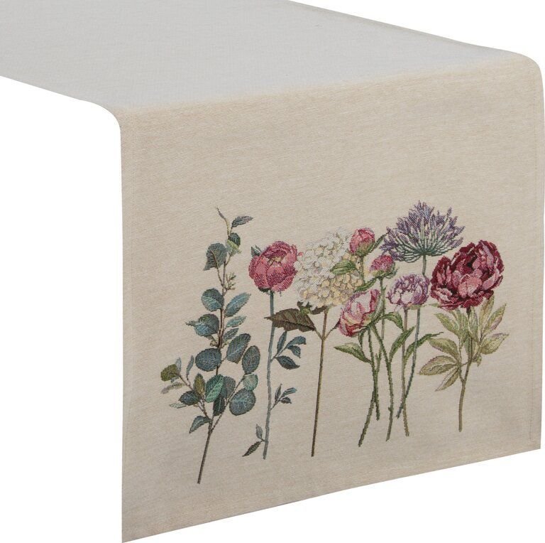 Eurofirany Bieżnik gobelinowy w polne kwiaty BOCHO 45X140 naturalny