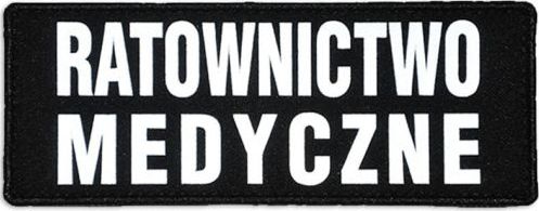 Polska Firma Emblemat RATOWNICTWO MEDYCZNE odblaskowy na rzepie 13 x 5 cm