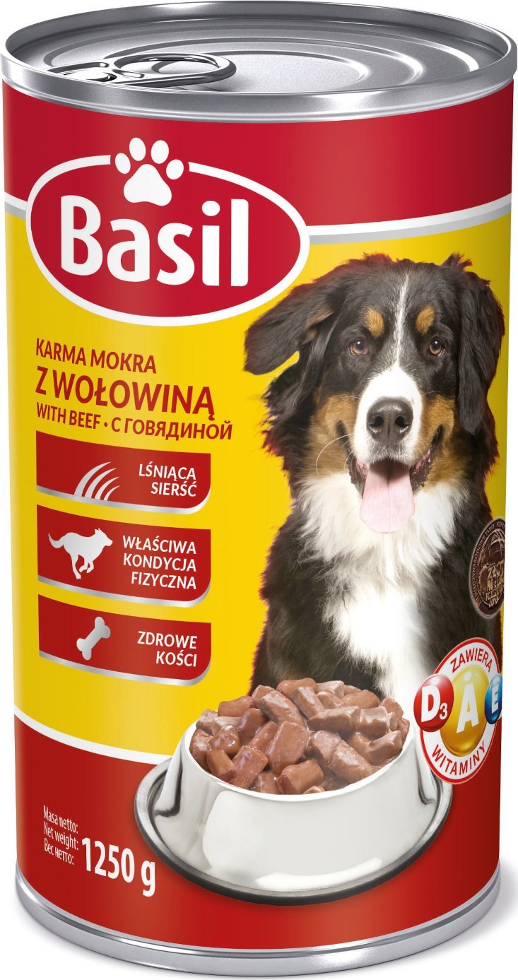 Basil Karma mokra dla psa BASIL z wołowiną puszka 1250 g