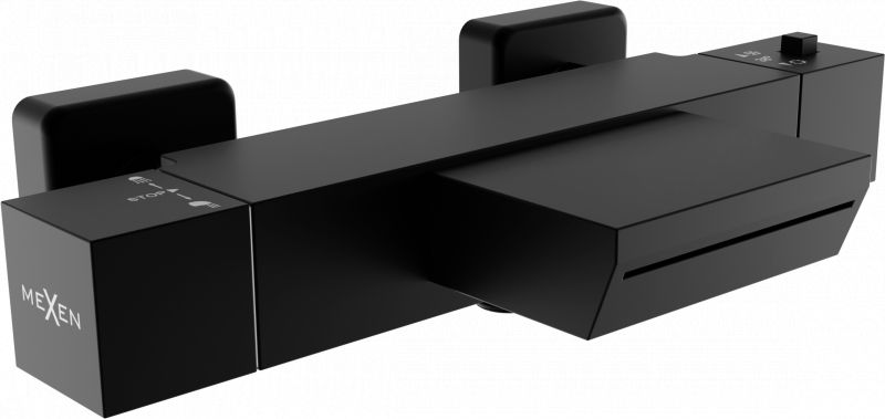 Bateria wannowa Mexen Cube ścienne czarny