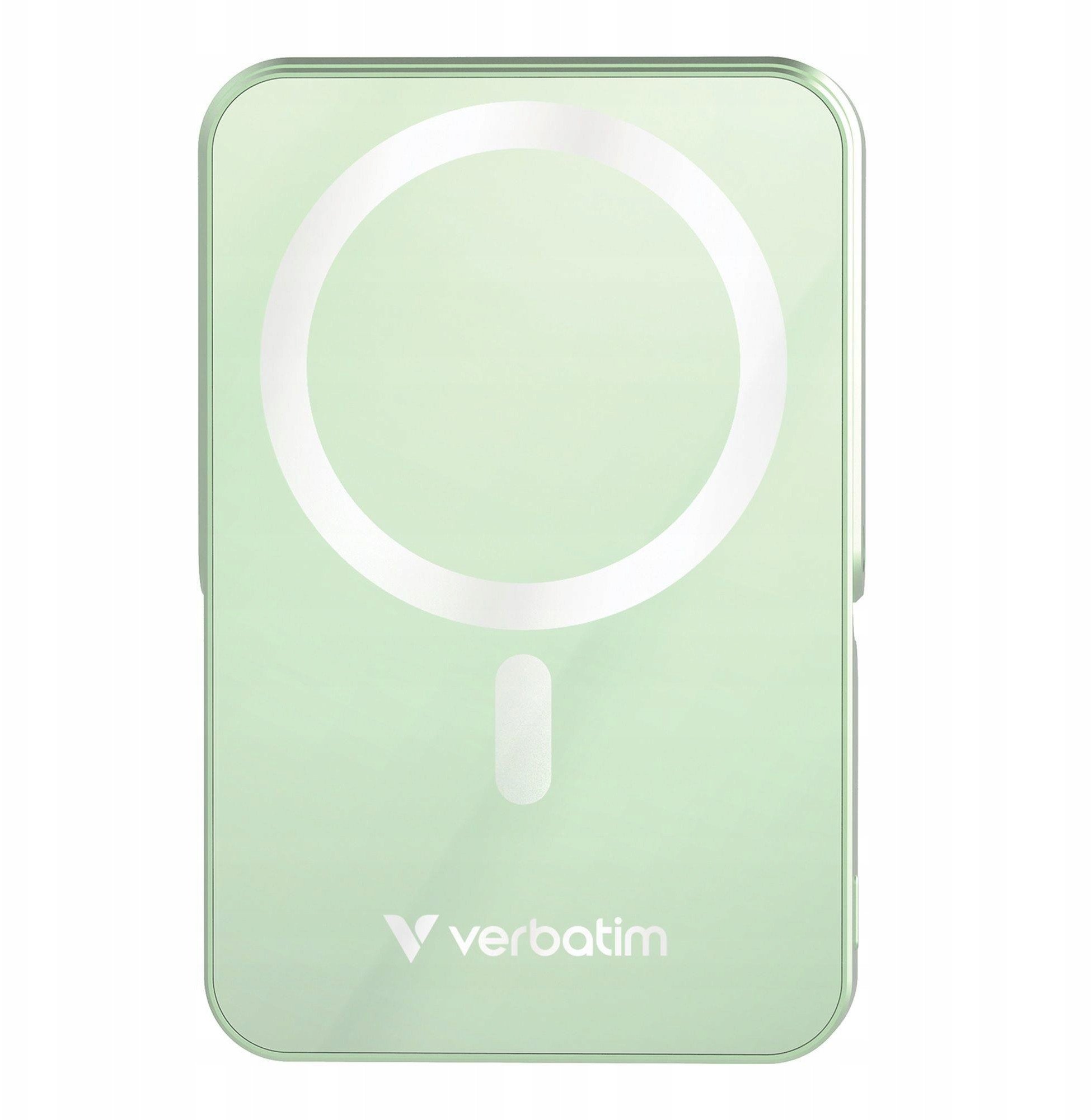 Verbatim, powerbank z �adowaniem bezprzewodowym, 5V, �adowanie telefonu, 32259, 10 000mAh, Mocowanie magnetyczne, zielona
