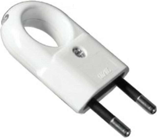 Pawbol Wtyczka płaska z uchwytem b/u Euro 10A/250V biała (D.3104)