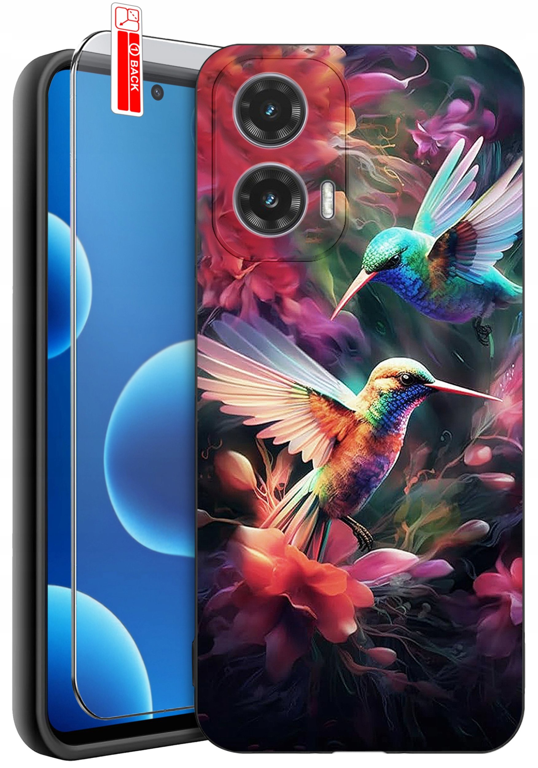 ETUI do Motorola Moto G45 5G | WZORY | SILIKONOWE MATT CASE + SZKŁO 9H