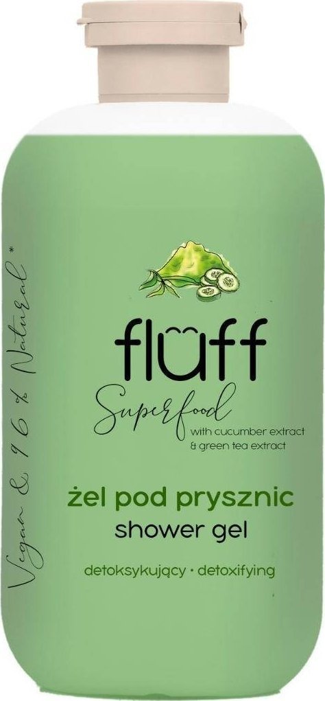 Fluff Fluff - Żel pod prysznic. Ogórek i zielona herbata - 500 ml