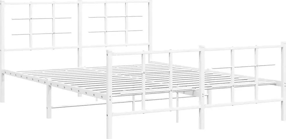 Elior Metalowe białe łóżko loftowe 200x200 cm - Estris