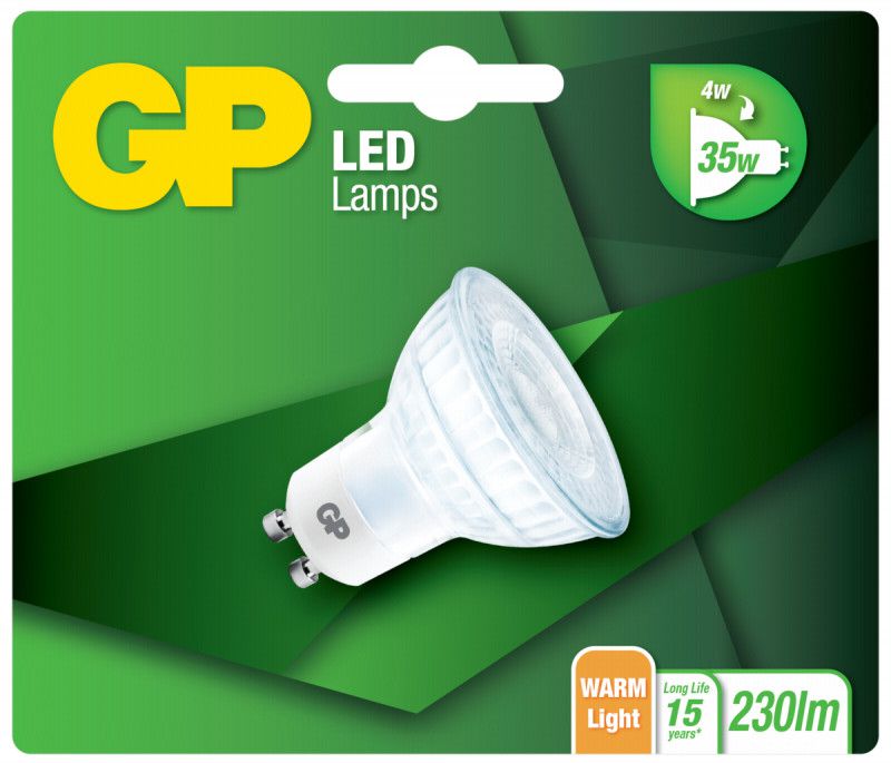 GP Lighting LED Reflector GU10, Glass, 4W (080169-LDCE1)