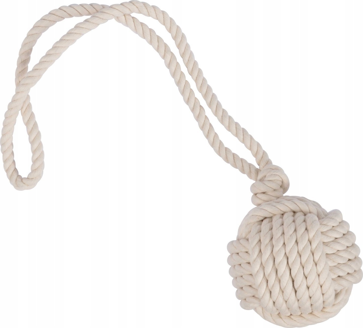 Homea Piłka na sznurku dla psa, 48 cm, kolor naturalny