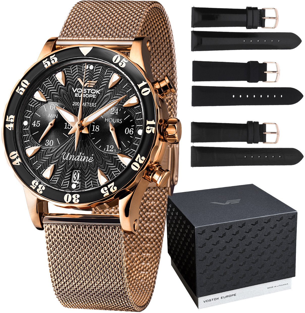 Zegarek damski Vostok Europe VK64-515B568B różowe złoto