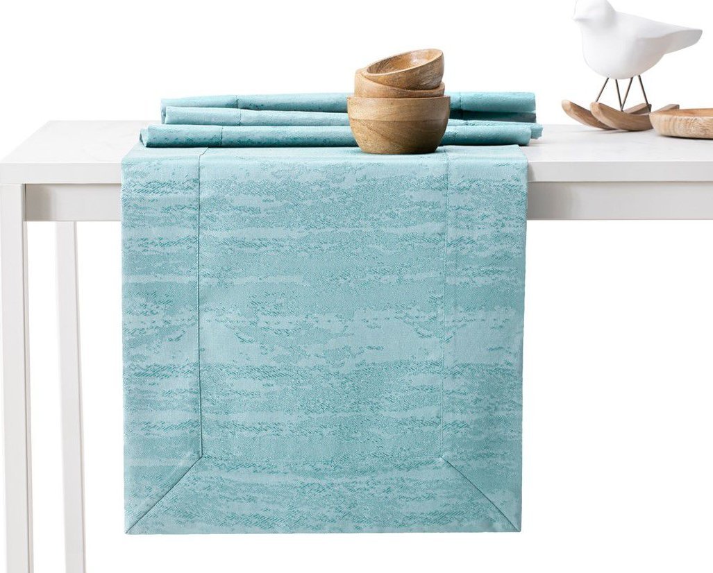 AmeliaHome AmeliaHome Zestaw obrus + bieżnik plamoodporny VESTA 115x300+35x300 niebieski