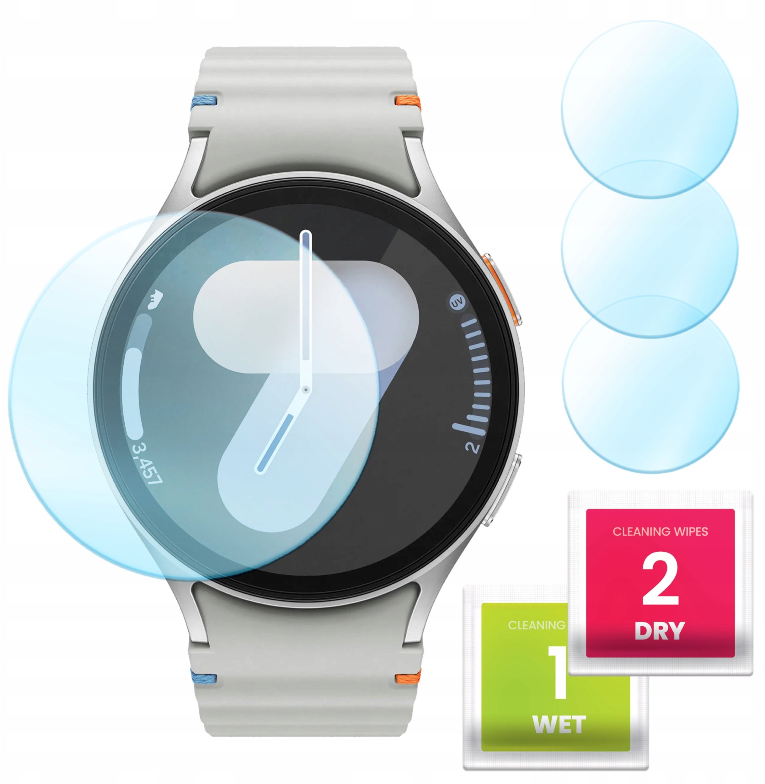 3-PAK Szkło Hybrydowe do Samsung Galaxy Watch 7 (44 mm) (Szybka, Ochronne)