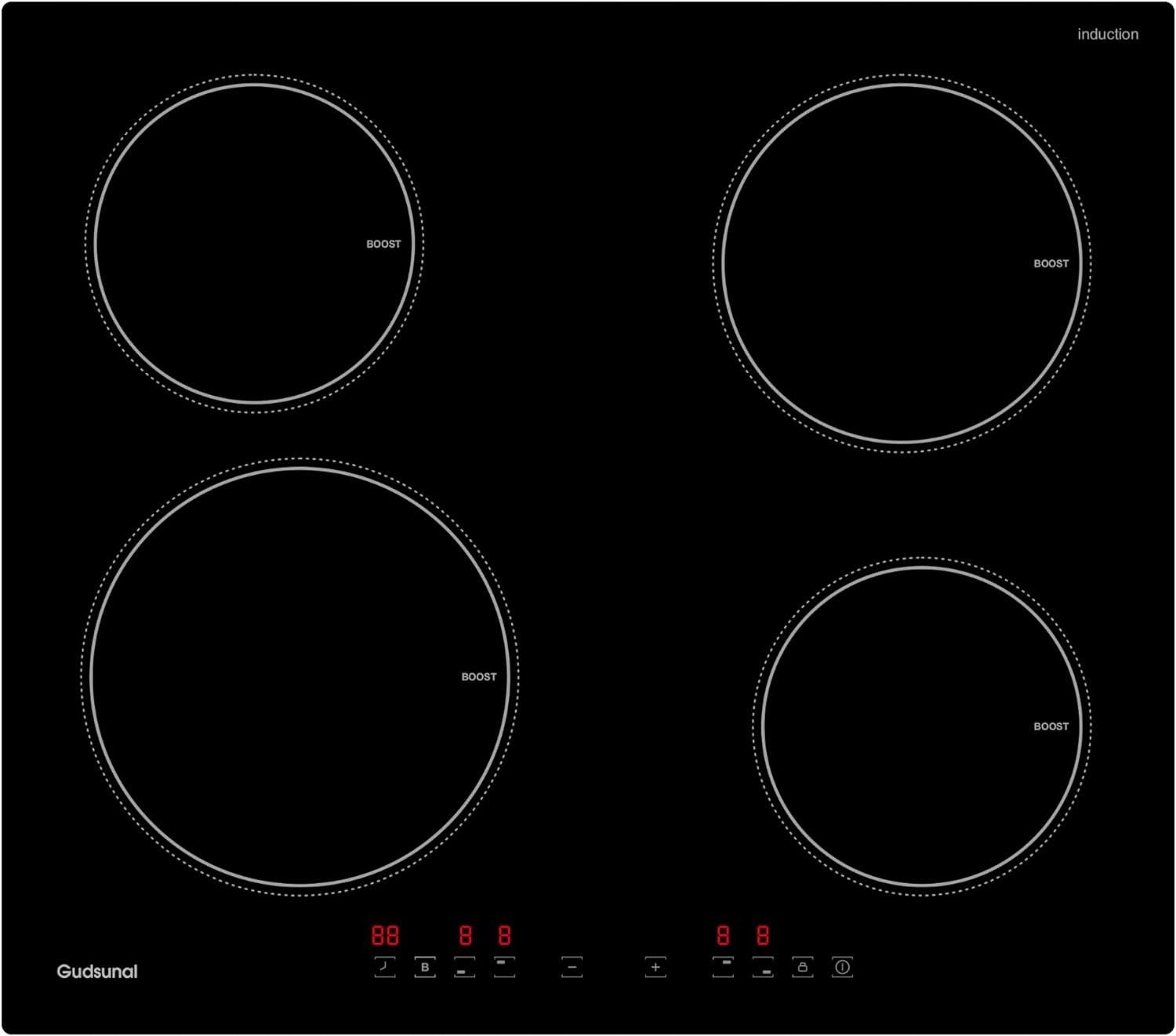Gudsunal I7205 Płyta indukcyjna grzewcza 60 cm 7200 W Booster timer