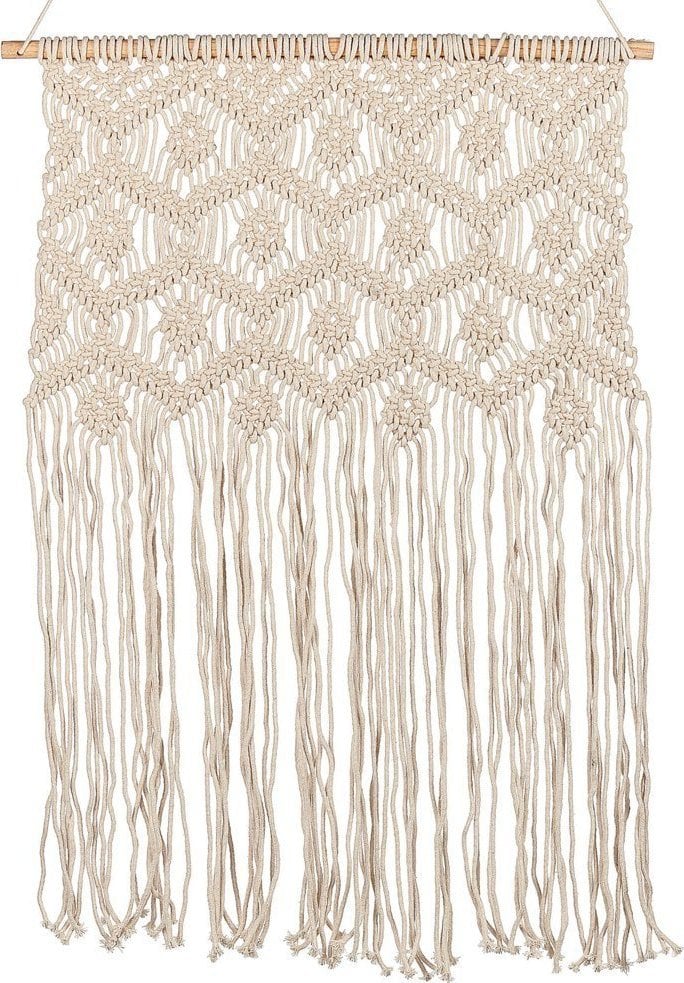 Beliani Dekoracja ścienna makrama bawełniana beżowa KALERI