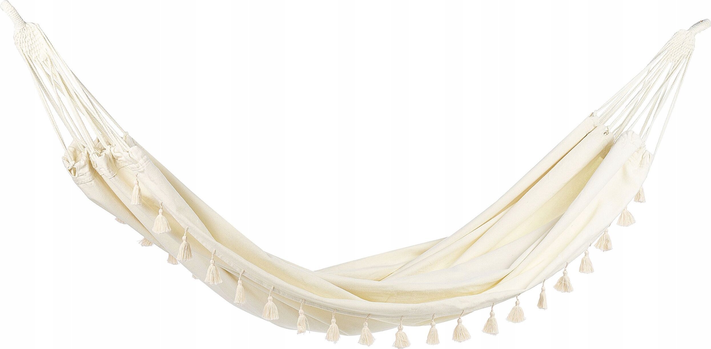 Beliani Hamak ogrodowy bawełniany beżowy VERCELLI