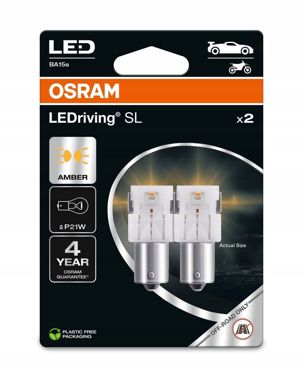 Osram Led Premium New P21W Amber EPACK