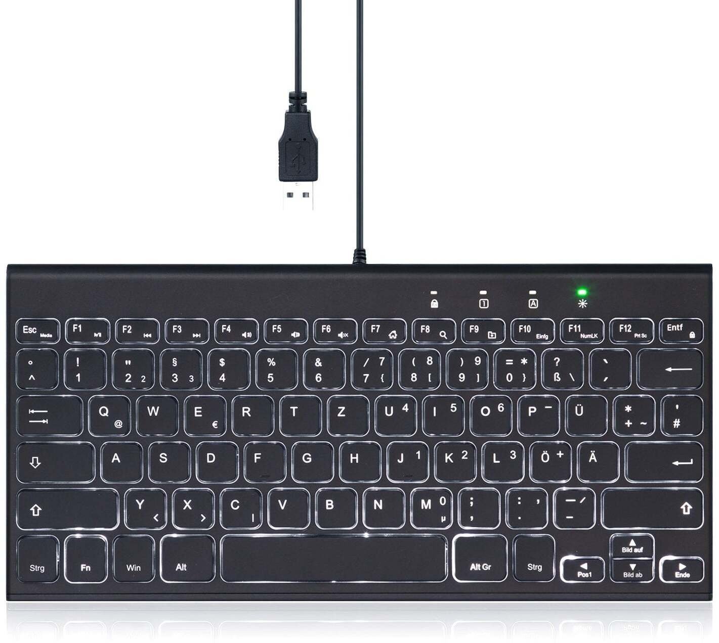 Klawiatura Perixx Perixx PERIBOARD-429 DE, wired, USB mini keyboard with backlight, black