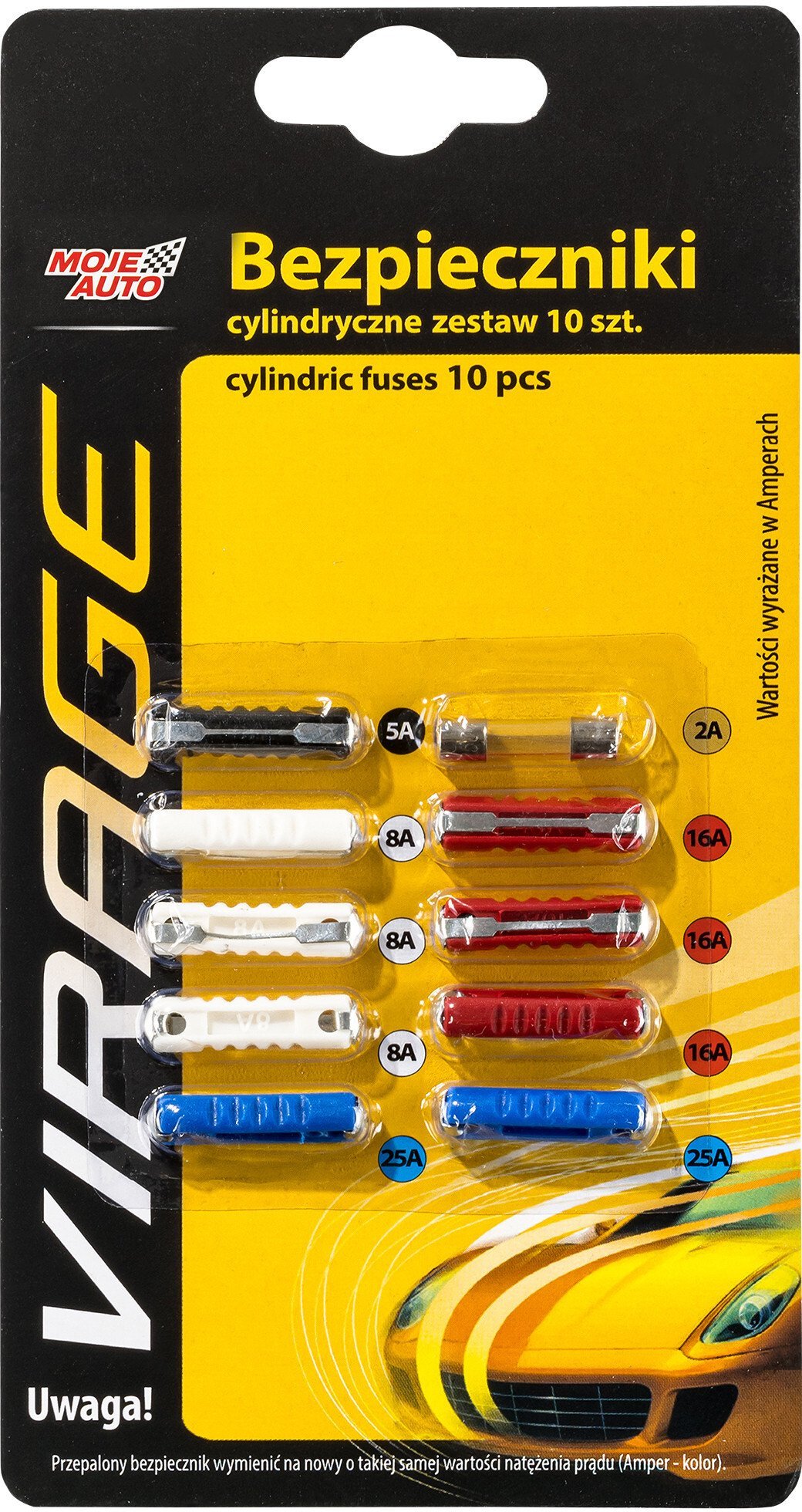 VIRAGE CYLINDER CAR FUSES SET 10PCS