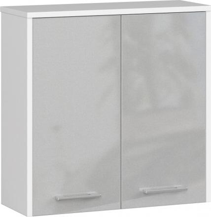 Fabryka Mebli Akord SZAFKA WISZĄCA W 60 cm FIN 2D BIAŁA / METALIK POŁYSK