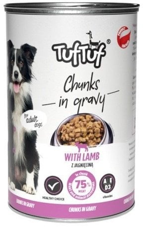 Tuf Tuf Puszka kawałki mięsne z jagnięciną dla psa 1250g