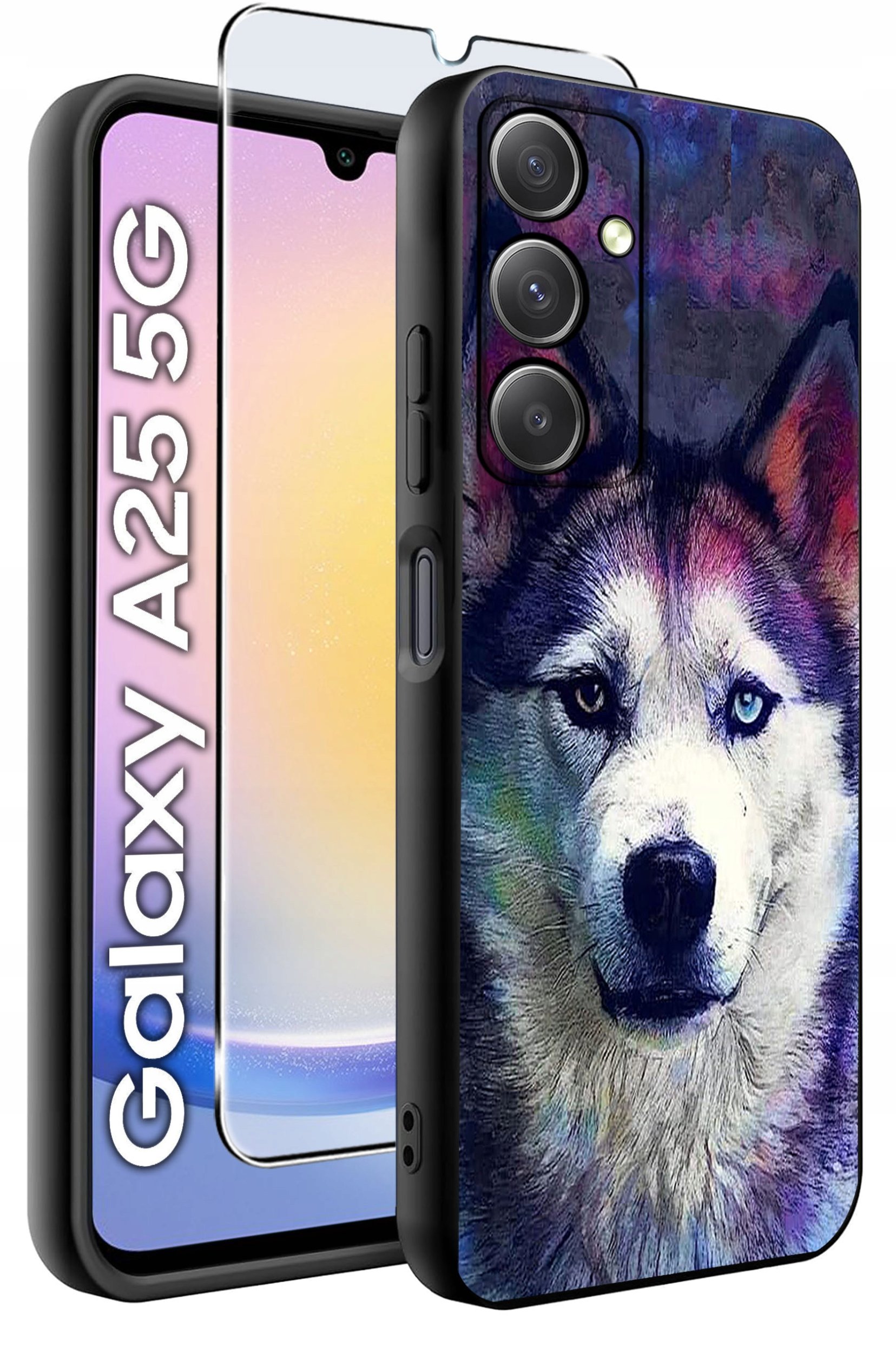 ETUI do Samsung A25 5G WZORY | SILIKONOWE MATT CASE + SZKŁO HARTOWANE 9H