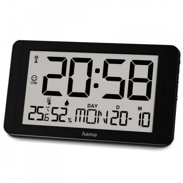 Zegar elektroniczny cienny z DCF Cuba Czarny