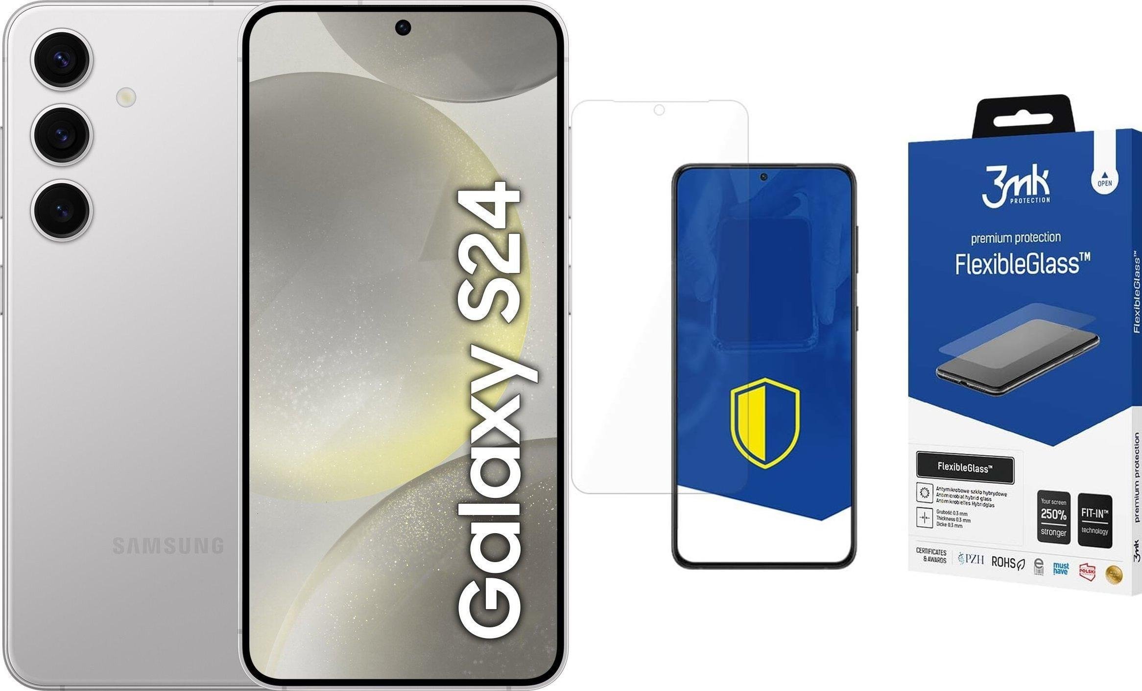 Smartfon Samsung Galaxy S24 5G 8/128GB Szary (SM-S921BZA) + FlexibleGlass