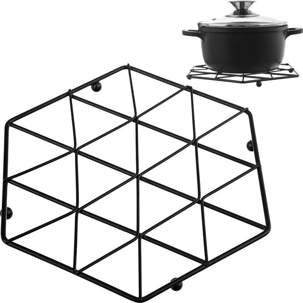 Orion Podkładka pod gorący garnek naczynia metalowa podstawka ochronna kuchenna czarna