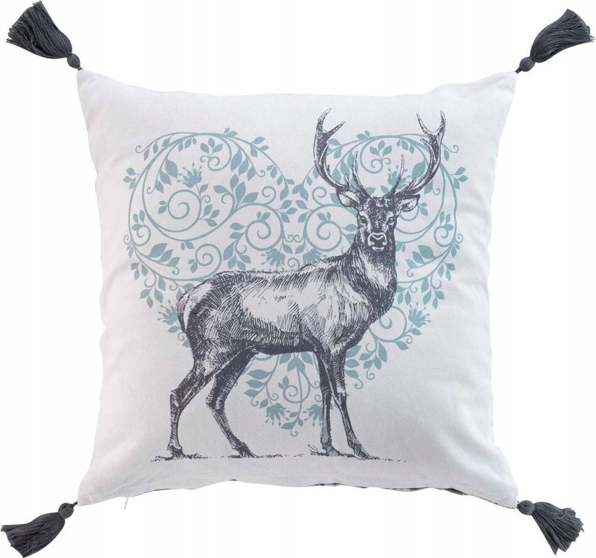 Douceur d`Interieur Ozdobna poduszka z chwostami i nadrukiem, 40 x 40 cm, bawełna