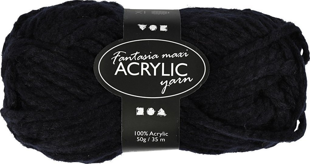 Włóczka akryl Maxi Czarna 50 g