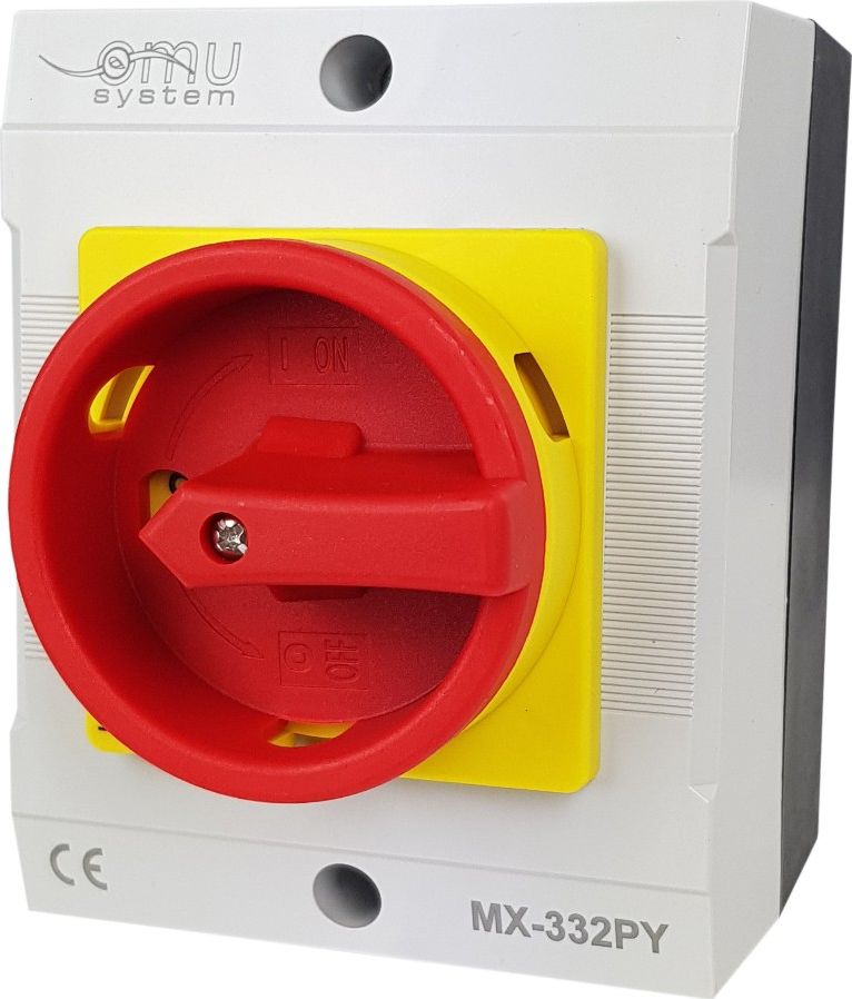 XBS Rozłącznik trójfazowy łącznik krzywkowy 3x32A 7,5kW w obudowie IP65 MX-332PY XBS (XBS MX 332PY)