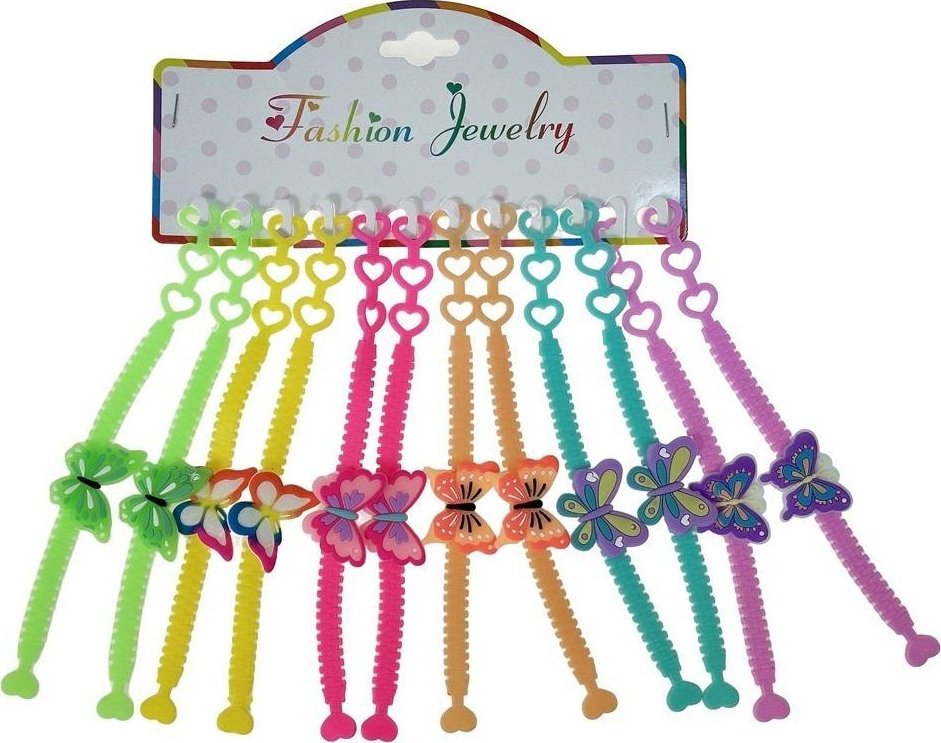 Bransoletki z motylkiem 12szt