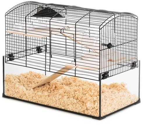 Zolux Klatka Neo Panas czarna mała ze szklaną kuwetą