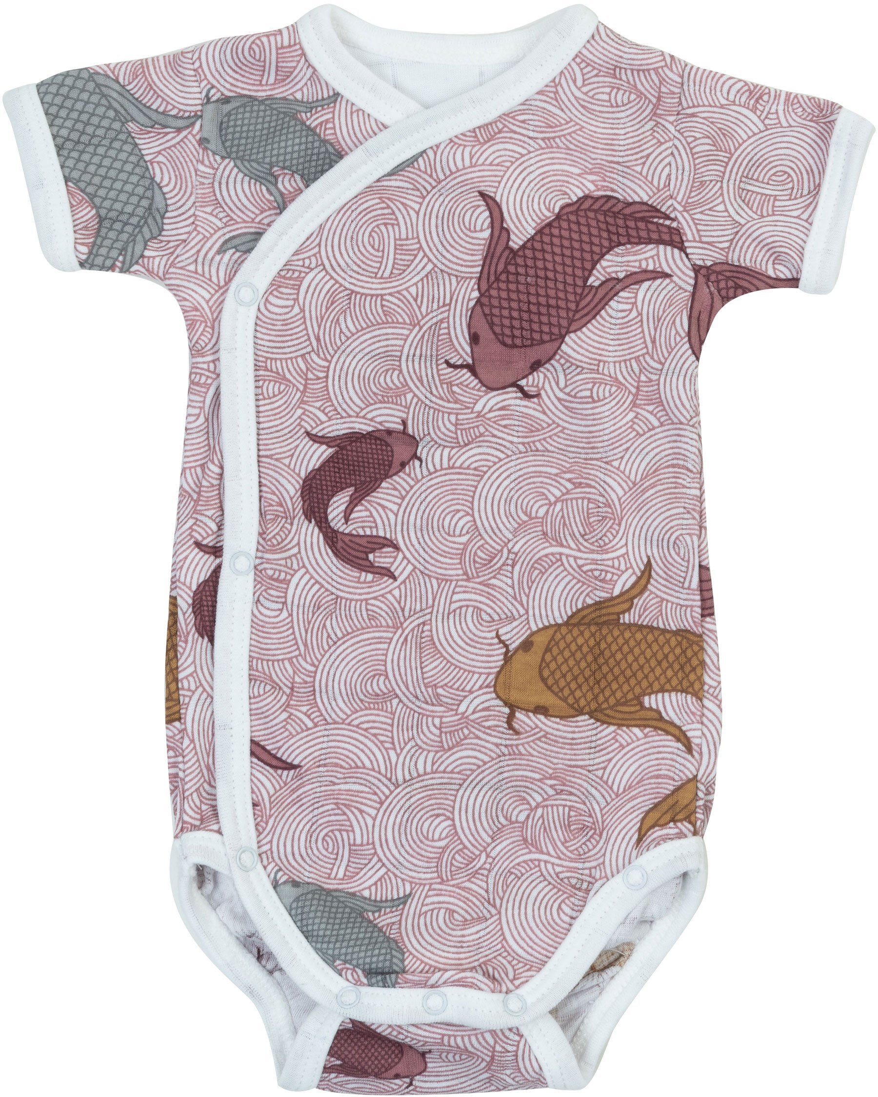 Lodger Romper Empire Fish cotton bodysuit with short sleeves Nocture 68 cm RF 077_68